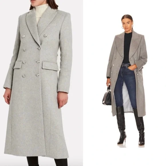 Veronica Beard Nalida Overcoat Grey Size 6 Wool Cashmere Long Cardigan Coat - Picture 4 of 13